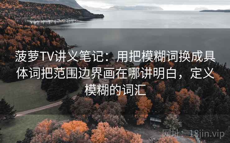 菠萝TV讲义笔记：用把模糊词换成具体词把范围边界画在哪讲明白，定义模糊的词汇